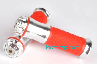 Грипсы для мотоцикла Yamaha Honda Suzuki Kawasaki красные со слайдером